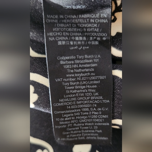 Tory Burch Black &white Silk Tie Neck Shirt - Picture 8 of 10